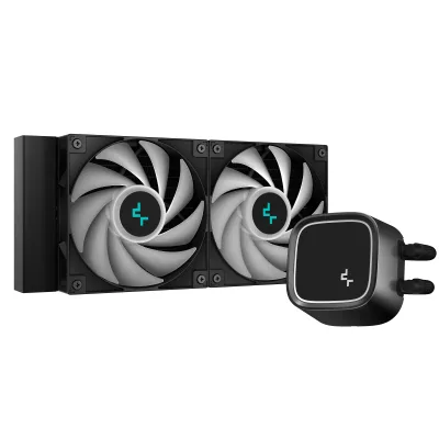 Cooler Deepcool "LE520", compatibil skt. Intel si AMD, racire cu lichid, ventilator 120 mm x 2, 2250 rpm,  iluminat  RGB, "R-LE520-BKAMMN-G-1" (timbru verde 2.00 lei)