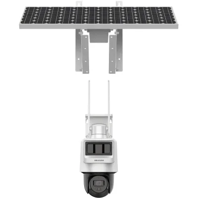 Camera PTZ cu panou solar Hikvision 4MP Pro Solar-powered Security PT Camera Setup High quality imaging with 4 MP resolution Dual transducers – PIR and Radar work together for higher detection accuracy Support 4G LTE data transmission Built-in