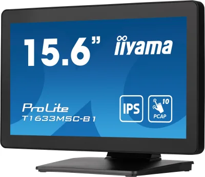Monitor IPS LED Iiyama ProLite 15.6" T1633MSC-B1, Full HD (1920 x 1080), HDMI, DisplayPort, Boxe, Touchscreen (Negru) "T1633MSC-B1" (timbru verde 7 lei)
