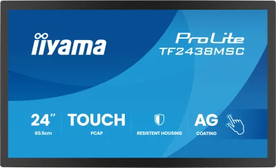 IIYAMA Monitor LED TF2438MSC-B2 24" DeepContrast PCAP 10-point Open Frame touchscreen monitor with robust metal housing for demanding environments "TF2438MSC-B2" (timbru verde 7 lei)