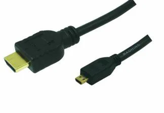 CABLU video LOGILINK, micro(D) HDMI (T) la HDMI (T) 1.4, 1.5m, conectori auriti, rezolutie maxima 4K (3840 x 2160) la 30 Hz, plastic, dublu ecranaj, negru, "CH0031" (timbru verde 0.18 lei)