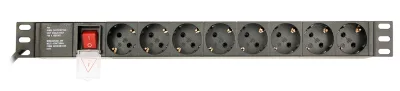 PDU GEMBIRD 1U pt. rack 19 inch, 8 prize Schuko, intrare Schuko, max 10 A, on/off, 3 m, "EG-PDU-014" (timbru verde 0.8 lei)