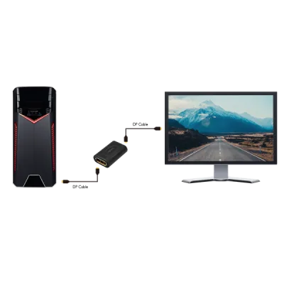 ADAPTOR video LOGILINK, DisplayPort (M) la DisplayPort (M), conectori auriti, rezolutie maxima 8K (7680 x 4320) la 60 Hz, plastic, alb, "CV0145" (timbru verde 0.03 lei)