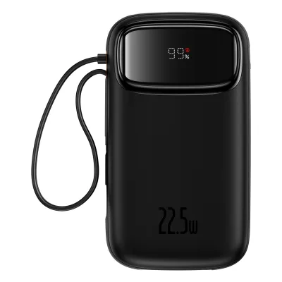 POWER BANK Baseus EnerFill FC31, 20000mAh, 22.5W, display, 1 x USB, cablu integrat USB Type-C si Iphone Lightning, negru, "P10082107123-00" (timbru verde 0.98 lei) - 6932172691196