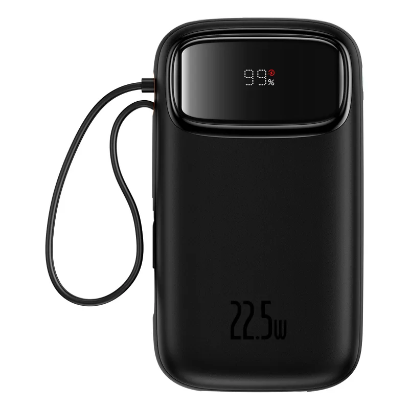 POWER BANK Baseus EnerFill FC31, 20000mAh, 22.5W, display, 1 x USB, cablu integrat USB Type-C si Iphone Lightning, negru, "P10082107123-00" (timbru verde 0.98 lei) - 6932172691196
