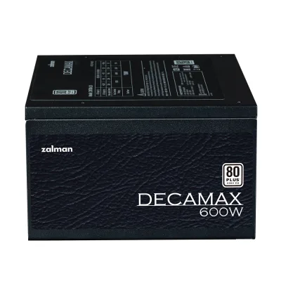 SURSA Zalman "Decamax 600", 600W, certificare 80 Plus, active PFC, fan 120mm, negru, "ZM600-LX3" (timbru verde 2 lei)