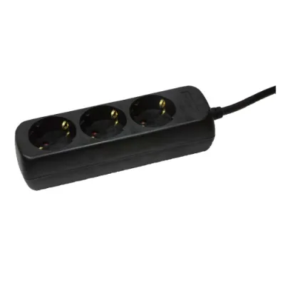 PRELUNGITOR LOGILINK, Schuko x 3, cablu 3G 1.5mm2, 230 V/16 A, 50 Hz, max. 3500 W, IP20, 1.5m, negru, "LPS205B" (timbru verde 0.8 lei)