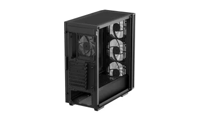 CARCASA DeepCool "MATREXX55",middle tower,gaming,fara sursa,suporta 8xfan, 4xfan inclus, USB 3.1 gen1x1, USB-C,audio+mic,7 sloturi expansiune,negru "R-MATREXX55-BCADA4-G-4" (timbru verde 0.32lei)