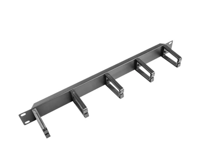 Panou management cabluri cu 5 suporturi din plastic, 1U, tip B, negru