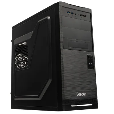 CARCASA SPACER - office, Middle Tower, ATX, fara sursa, USB 3.0 x 2, USB 2.0 x 2, HD Audio, black "SPCS-OC-STYLE"