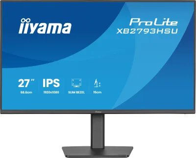 IIYAMA Monitor LED XB2793HSU-B1 27" IPS 1920x1080 120Hz, 16:9. 350cd, 1500:1, 1ms, HDMI, DP, USB HUB, Full Ergo, Pro "XB2793HSU-B1" (timbru verde 7 lei)