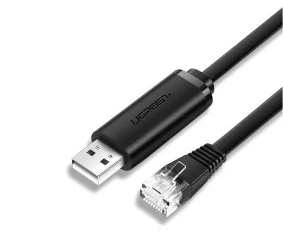CABLU USB Ugreen adaptor, "CM204" cablu consola USB 2.0 (T) la RJ-45(T), 1.5m, negru, "50773" (timbru verde 0.08 lei) - 6957303857739