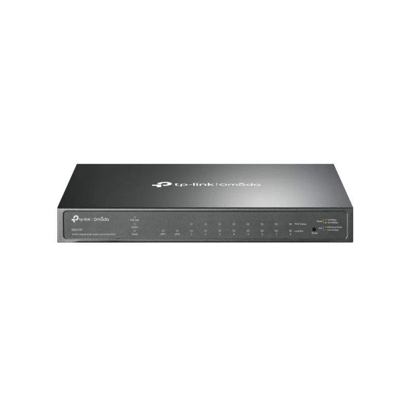 SWITCH TP-LINK  8 porturi Gigabit, 8 x POE+ 58W total power, 2 x SFP, carcasa metal "SG2210P" (timbru verde 2 lei)