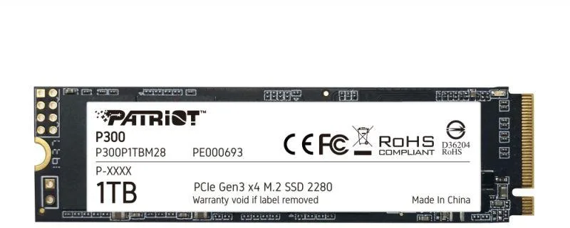SSD PATRIOT, P300, 1TB, M.2, PCIe Gen3.0 x4, nespecificat, R/W: 2100 MB/s/1650 MB/s MB/s, "P300P1TBM28"
