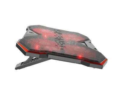 Stand/Cooler notebook GENESIS Oxid 260, pana la 17 inch, 4 ventilatoare, Negru