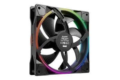 Ventilator be quiet! #LIGHT WINGS" 140mm, 1300 rpm, rifle bearing, PWM, reversibil, negru, "BL134" (timbru verde 0.18 lei)