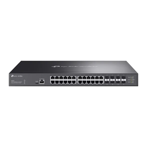 SWITCH TP-LINK Omada 24-Port 10GBASE-T L2+ Managed Switch with 8 x 10GE SFP+, carcasa metalica "SX3832" (timbru verde 2 lei)