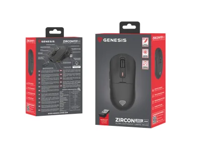 Mouse Gaming Wireless GENESIS Zircon 660 PRO, 26000 DPI, Negru