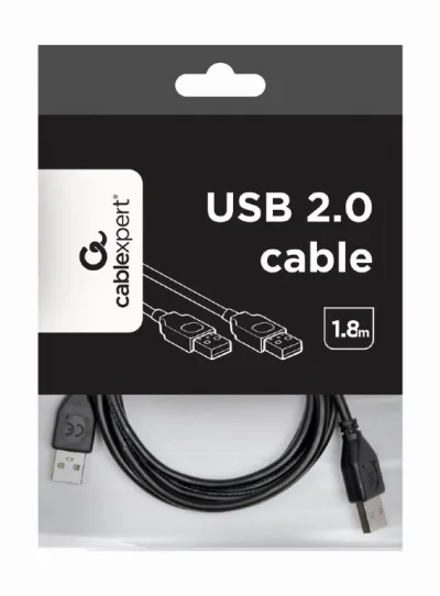 CABLU USB GEMBIRD pt. conectare HUB / HDD, USB 2.0 (T) la USB 2.0 (T), 1.8m, black, "CCP-USB2-AMAM-6" (timbru verde 0.08 lei)