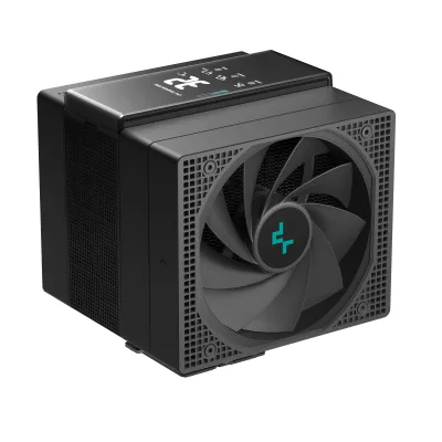 COOLER DeepCool "ASSASSIN IV VC VISION" skt. Intel si AMD, racire cu aer, vent. 1 x 140mm + 1 x 120mm, 500 - 1800 rpm, 7 heatpipes, inaltime 172mm, afisaj digital,"R-ASN4-BKNVMD-G"  (timbru verde 0.8 lei)