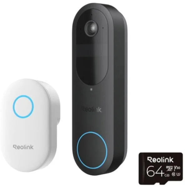 Sonerie wireless WiFi dual band Reolink *fara fir *rezolutie 2K 4MP si un unghi de vizualizare de 150° x 150° *Lentila:1.2 mm, diafragma F1.8 *Baterie: 7000mAh reincarcabila (Durata de viata variaza in functie de setari, utilizare si temperatura.)