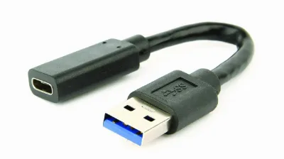ADAPTOR GEMBIRD, USB 3.1 (T) la USB 3.0 Type-C (M), negru, "A-USB3-AMCF-01" (timbru verde 0.08 lei)