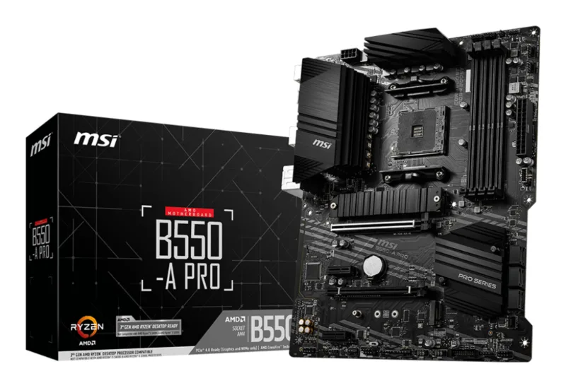 PLACA de BAZA MSI "B550-A PRO", skt AM4, ATX, AMD B550, 4 x DDR4, max. 128 GB, 6 x SATA, 2 x M.2, 7.1, "B550-A PRO"