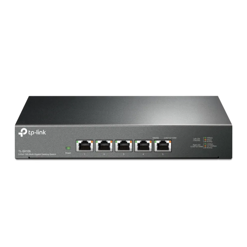 SWITCH TP-LINK  5 porturi 10G. carcasa metalica "TL-SX105" (timbru verde 2 lei)