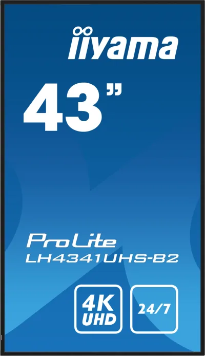 Monitor LED ProLite LH4341UHS-B2 43" IPS LED, 4K, 24/7 Digital Signage, 1xVGA, 3xHDMI "LH4341UHS-B2" (timbru verde 7 lei)