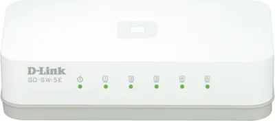 SWITCH D-LINK  5 porturi 10/100Mbps, carcasa plastic, "GO-SW-5E" (timbru verde 2 lei)