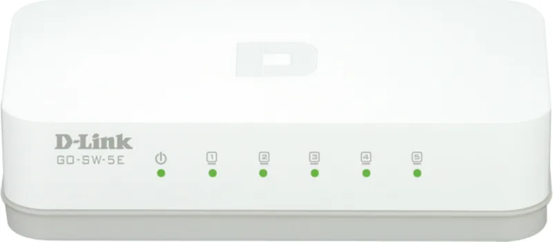 SWITCH D-LINK  5 porturi 10/100Mbps, carcasa plastic, "GO-SW-5E" (timbru verde 2 lei)
