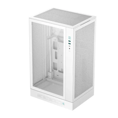 CARCASA DeepCool "CH270 DIGITAL WH", mini tower, gaming, fara sursa, suporta 6xfan, USB Type-C x 1, USB 3.2 gen 1 x 2, audio+mic, 4 sloturi expansiune, negru, "R-CH270-WHNDM0-G-1"