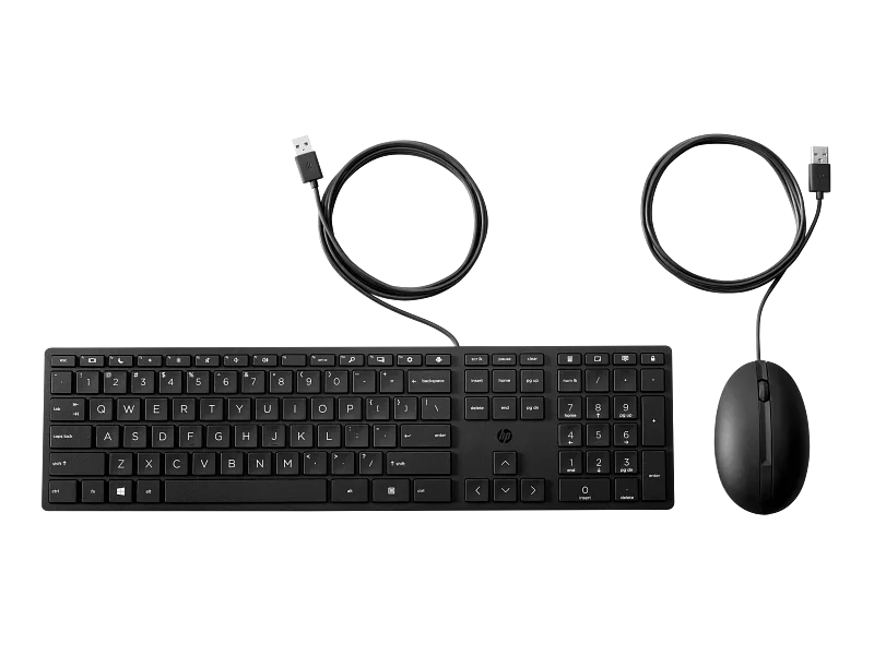 Kit Wired tastatura si mouse HP 320MK, taste numerice, Negru