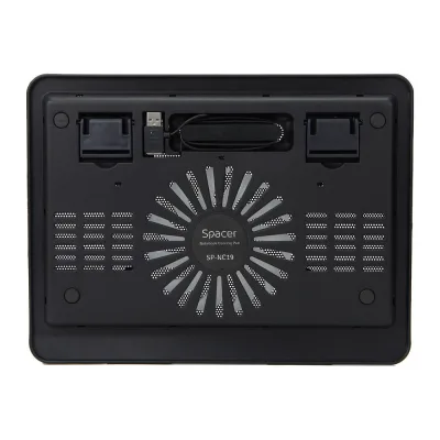 Stand/Cooler notebook SPACER SP-NC19, pana la 16 inch, 1 ventilator, Negru