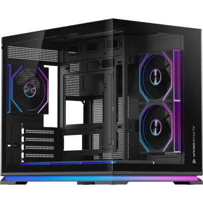 Carcasa ALPHAGEAR Ironclad mark 2, RGB, Micro Tower, Black