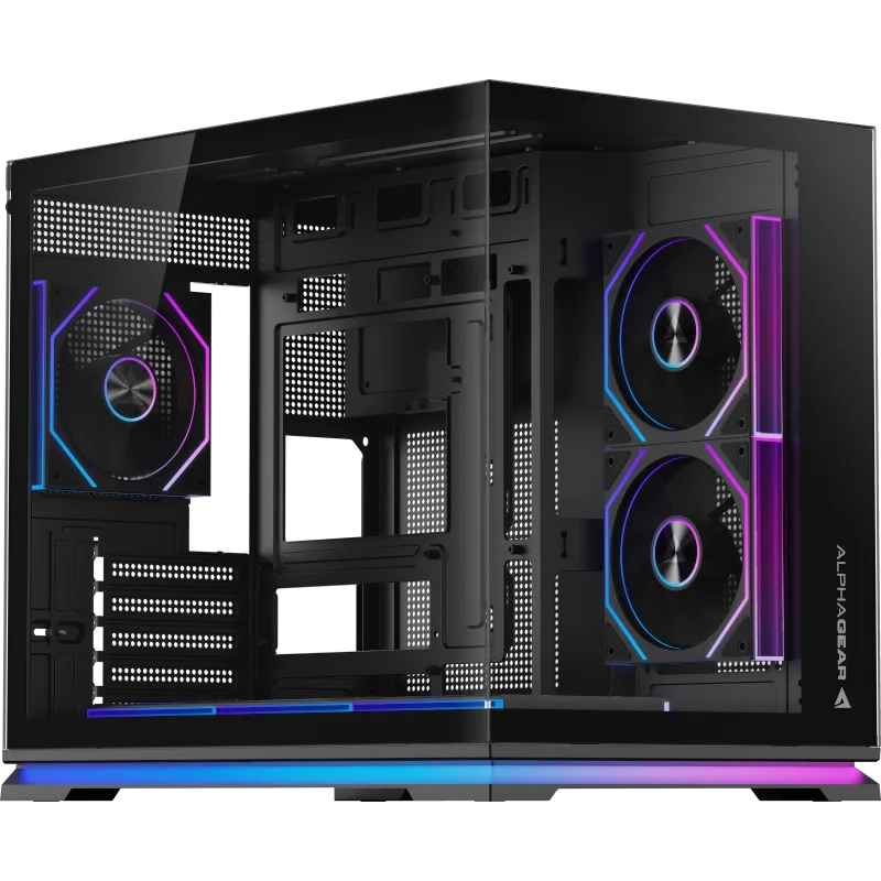 Carcasa ALPHAGEAR Ironclad mark 2, RGB, Micro Tower, Black