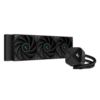 COOLER DeepCool "LS720S Zero Dark",lichid, skt. Intel LGA1700/1200/115x,AMD AM5/AM4,radiator aluminiu,3100 rpm,3x120mm,500-2500 rpm,4-pin PWM, LED alb, negru "R-LS720-BKNNMM-G-1" (timbru verde 2 lei)