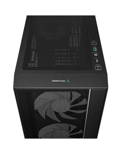 CARCASA DeepCool "MATREXX55", middle tower,gaming, fara sursa,suporta 8xfan,4xfan inclus, USB 3.1 gen1 x 1, USB-C, audio+mic,7 sloturi expansiune,negru "R-MATREXX55-BCAGA4-G-4" (timbru verde 0.32lei)