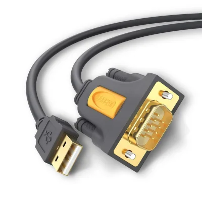 CABLU USB Ugreen adaptor, "CR104" USB 2.0 (T) la Serial DB9M (9-pin)(RS232)(T), 2m, negru, "20222" (timbru verde 0.08 lei) - 6957303822225