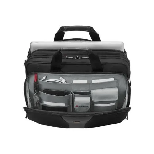 Wenger Legacy 16 inch Double Gusset Computer Case, Black/Gray (R) "600648"