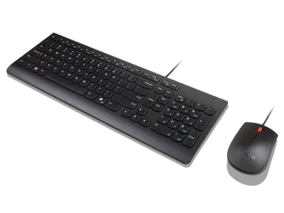 Mouse LENOVO Essential Wired Combo, 1600 dpi, Negru
