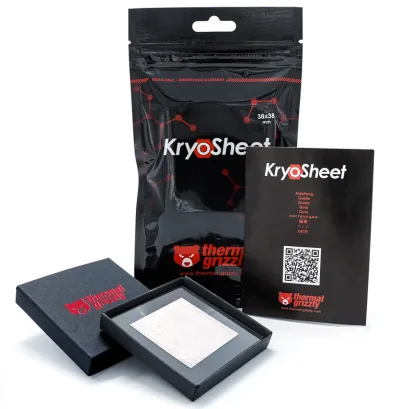 PAD Termic | KryoSheet | groime 0.2 mm | plaja termica -250 °C +150 °C | dimensiune 38x38 mm | dimensiune recomandata pentru AMD Sockel AM3(+), AM4, Intel Sockel 1700, 2066, 2011 CPU "TG-KS-38-38"
