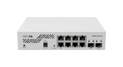 SWITCH Mikrotik, Gigabit x 8, SFP+ x 2, managed, "CSS610-8G-2S+IN" (timbru verde 2 lei)
