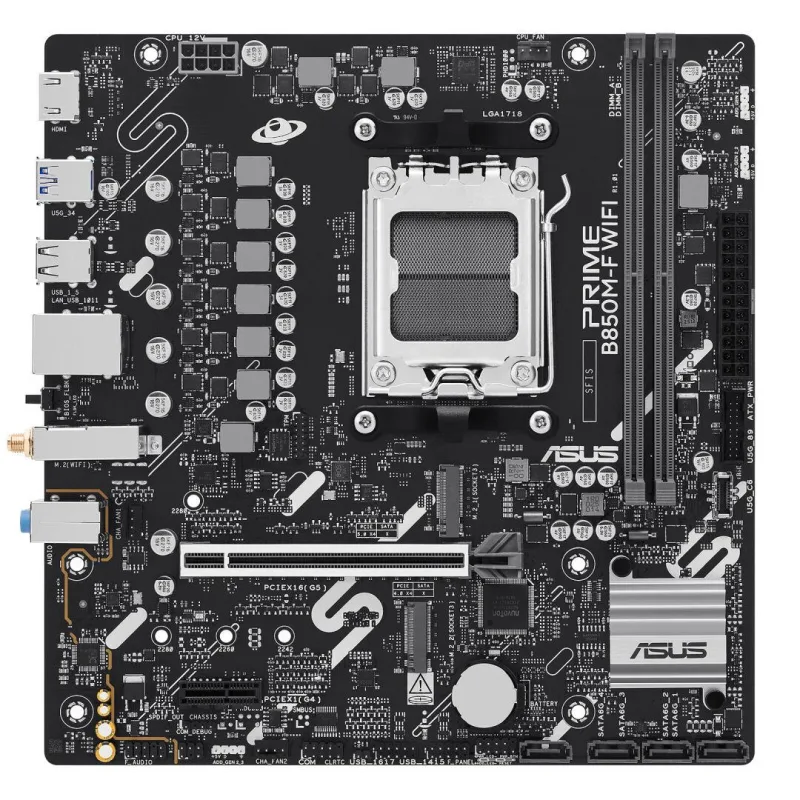 Placa de baza Asus PRIME B850M-F WIFI, AM5, DDR5, mATX, Negru "PRIME B850M-F WIFI"