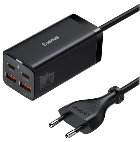 INCARCATOR retea Baseus GaN3 Pro, Quick Charge 100W, 2 x USB, 2 x USB Type-C, negru "CCGP000101" (timbru verde 0.18 lei) - 6953156209053