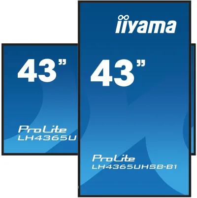 Ecran Profesional IPS LED iiyama ProLite 42.5" LH4365UHSB-B1, UHD (3840 x 2160), HDMI, DisplayPort, Boxe (Negru) "LH4365UHSB-B1" (timbru verde 7 lei)