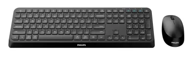 Kit Wireless tastatura si mouse Philips SPT6407B/00, taste numerice, negru