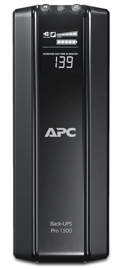 UPS APC, " Back-UPS RS", Line Int. cu management, tower, 1500VA/865W, AVR, IEC x 10, 1 x baterie APCRBC124, display LCD, back-up 11 - 20 min., "BR1500GI" (timbru verde 11 lei)