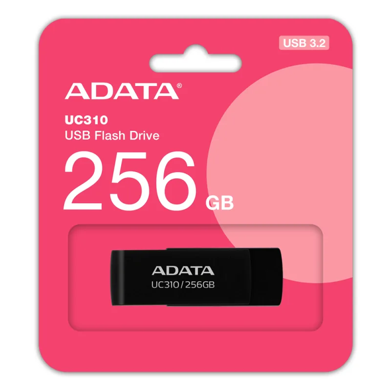 MEMORII USB Adata 256GB, USB-3.2, Criptare Hardware: Nu, Dimensiune mini: Da "UC310-256G-RBK" (timbru verde 0.03 lei)
