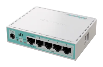 MIKROTIK HEX E50UG 512 MB DDR3, Procesor: EN7562CT @ 950 MHz, Memorie: 512 MB, 5x 10/100/1000, MikroTik RouterOS, licenţă Level 4